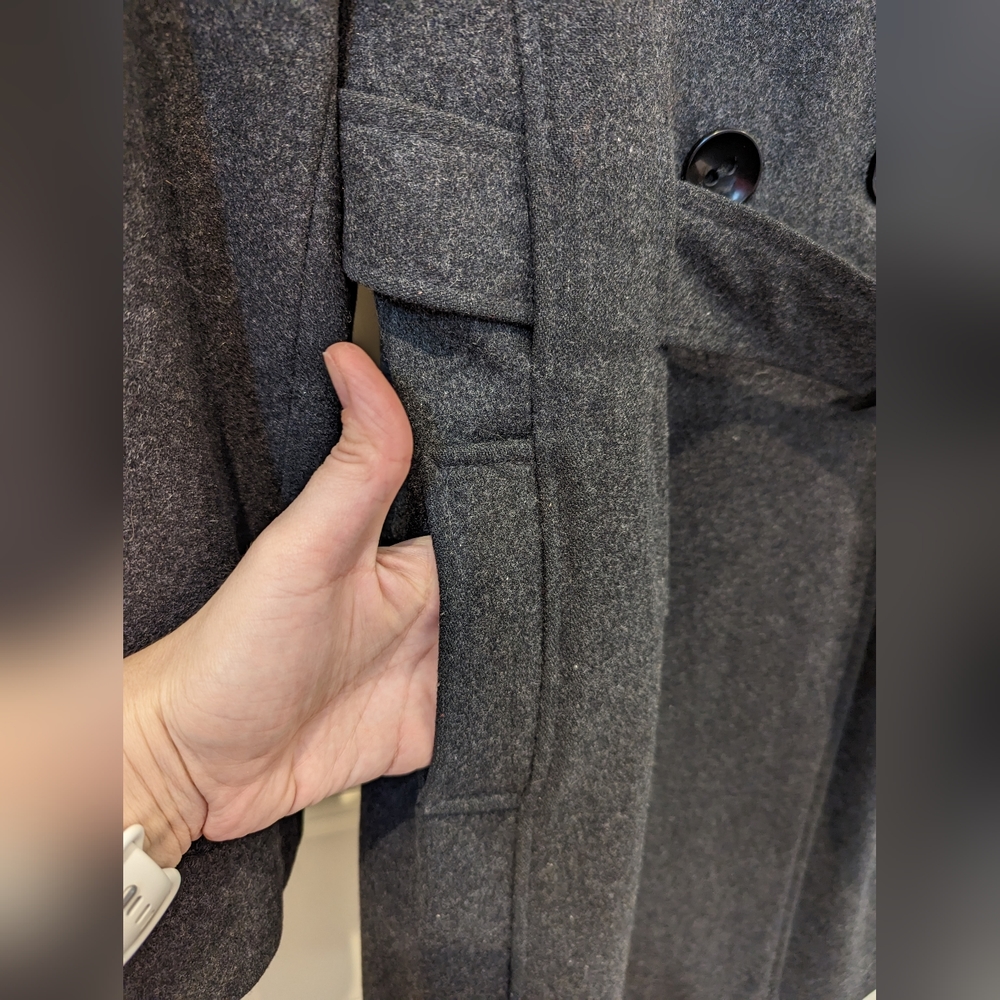 Guess Charcoal Gray Peacoat L - Picture 6 of 12